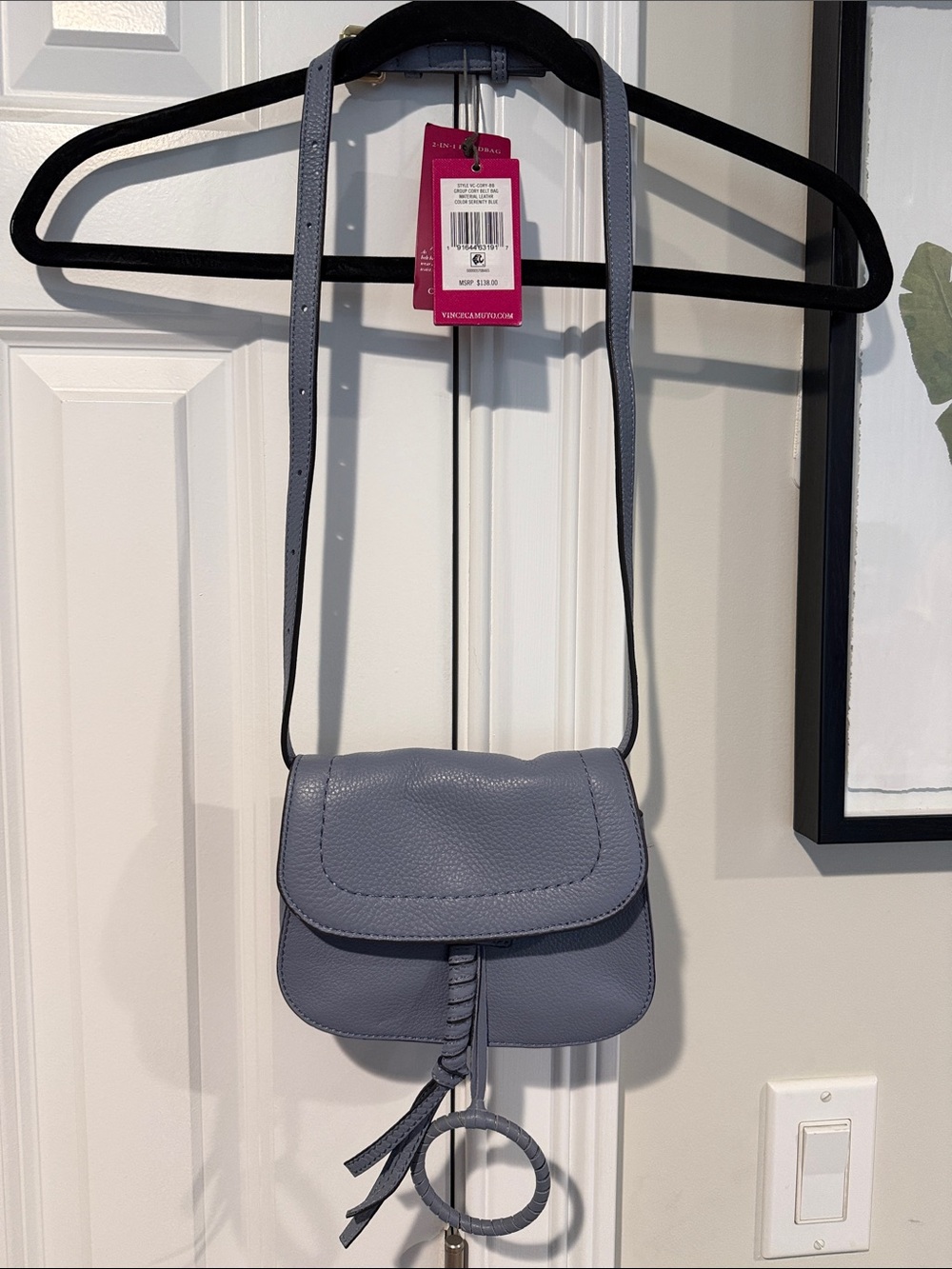 NWT Vince Camuto Blue Leather Cory Belt Bag